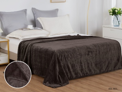 Плед CL HOME "Bellini" велсофт полуторный 150*200 в Zip-пакете (150/006-BEL/ZIP, Узоры, Коричневый)