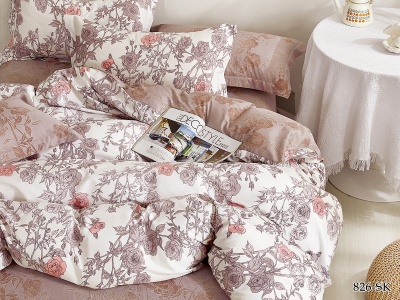 КПБ Cleo сатин набивной "Satin de Luxe" евро 200*220*1 230*250*1(±5) 50*70+5*2 70*70*2(±2) (31/826-SK, Цветы, Мультиколор)