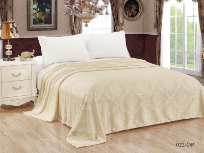 Плед Cleo "Parma" велсофт полуторный 150*200 (150/022-OP, Узоры, Бежевый)