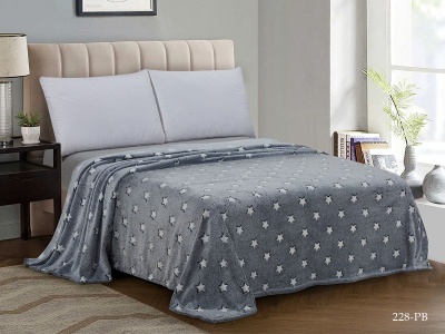 Плед Cleo "Bamboo" полуторный 150*200 микрофибра 100% (150/228-pb, Звезды, Серый)