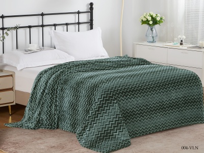 Ткань велсофт "Volna" 280 гр/м2 (004-VLN, Зиг-заг, Зеленый)