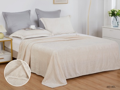 Плед CL HOME "Bellini" велсофт двуспальный 180*200 в Zip-пакете (180/002-BEL/ZIP, Узоры, Молочный)