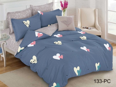 КПБ Cleo Поплин "Pure Cotton" дуэт 145*215*2 220*240*1(±5) 50*70*2(±2) 70*70*2(±2) в ПВХ (41/133-PC, Оригинальное, Синий)