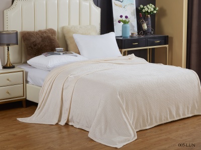 Плед Cleo "Luna" полуторный 150*200 в атласной ленте (150/005-LUN/LA, Оригинальное, Молочный)