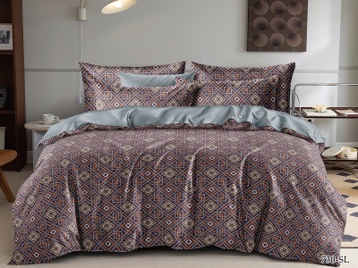 КПБ CL HOME сатин набивной "Satin Lux" двуспальный 175*215*1 200*220*1(±5) 70*70*2(±2) (20/730-SL, Геометрия, Мультиколор)