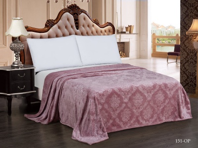 Плед Cleo "Parma" велсофт полуторный 150*200 (150/151-OP, Узоры, Розовый)