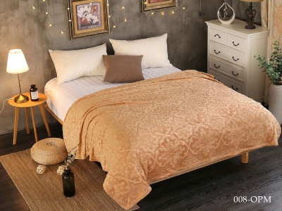 Плед Cleo "Moreska" велсофт полуторный 150*200 (150/008-OPM, Узоры, Персиковый)