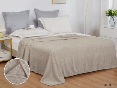 Плед CL HOME "Bellini" велсофт двуспальный 180*200 в Zip-пакете (180/001-BEL/ZIP, Узоры, Бежевый)