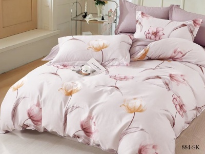 КПБ Cleo сатин набивной "Satin de Luxe" полуторный 150*210*1 160*230*1(±5) 70*70*2(±2) (15/884-SK, Цветы, Розовый) КПБ Cleo сатин набивной "Satin de Luxe" полуторный 150*210*1 160*230*1(±5) 70*70*2(±2) (15/884-SK, Цветы, Розовый)