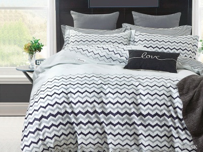 Ткань сатин набивной "Satin de' lux" 120 ± 5 гр/м2 (867-sk(B), Геометрия, Мультиколор)