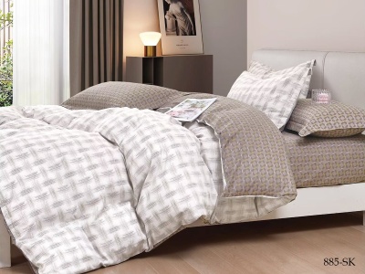 КПБ Cleo сатин набивной "Satin euro max" полуторный 145*215*1 160*230*1(±5) 50*70*2(±2) (16/764-SLL, Геометрия, Мультиколор)