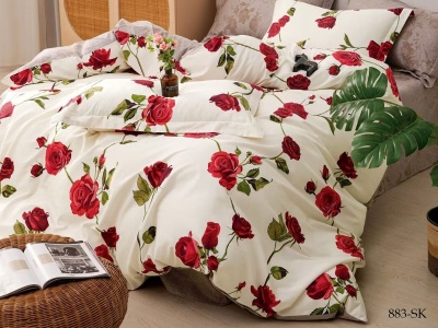 КПБ Cleo сатин набивной "Satin de Luxe" полуторный 150*210*1 160*230*1(±5) 70*70*2(±2) (15/883-SK, Цветы, Белый) КПБ Cleo сатин набивной "Satin de Luxe" полуторный 150*210*1 160*230*1(±5) 70*70*2(±2) (15/883-SK, Цветы, Белый)