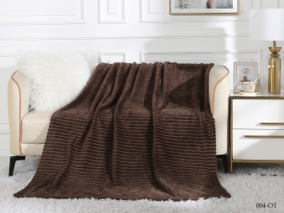 Плед Cleo "Orrizonte" велсофт двуспальный 180*200 (180/004-OT, Полоска, Коричневый) Плед Cleo "Orrizonte" велсофт двуспальный 180*200 (180/004-OT, Полоска, Коричневый)