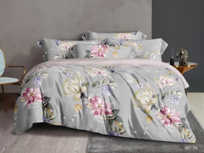 КПБ Cleo тенсель "Soft Tencel" полуторный 150*210*1 160*230*1(±5) 50*70+8*2 (16/007-TS, Цветы, Серый) КПБ Cleo тенсель "Soft Tencel" полуторный 150*210*1 160*230*1(±5) 50*70+8*2 (16/007-TS, Цветы, Серый)