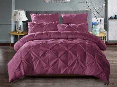 КПБ Cleo микросатин "Casa Mare" двуспальный 180*215*1 180*200*25(±5) 50*70*2(±2)70*70*2(±) в коробке (21/030-CM, Однотонное, Бордовый)