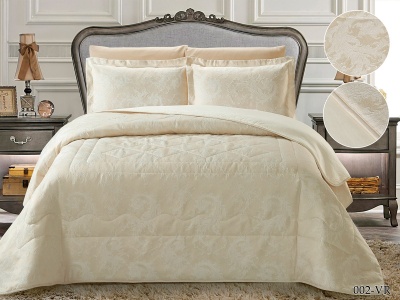 Покрывало Cleo "VERMONT" 220*240 50*70+5*2 в сумке (220/002-VRu, Узоры, Бежевый)