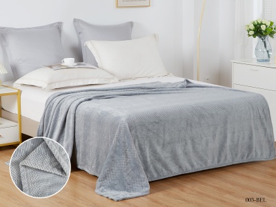 Плед CL HOME "Bellini" велсофт двуспальный 180*200 в Zip-пакете (180/003-BEL/ZIP, Узоры, Серый)