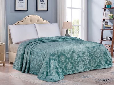 Плед CL HOME "Parma" велсофт полуторный 150*200 в Zip-пакете (150/168-OP/ZIP, Узоры, Зеленый)