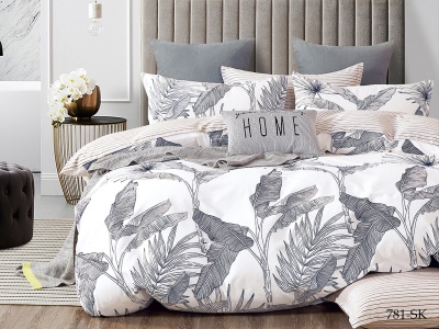 КПБ Cleo сатин набивной "Satin de Luxe" полуторный 150*210*1 160*230*1(±5) 70*70*2(±2) (15/781-SK, Ветви, Белый) КПБ Cleo сатин набивной "Satin de Luxe" полуторный 150*210*1 160*230*1(±5) 70*70*2(±2) (15/781-SK, Ветви, Белый)