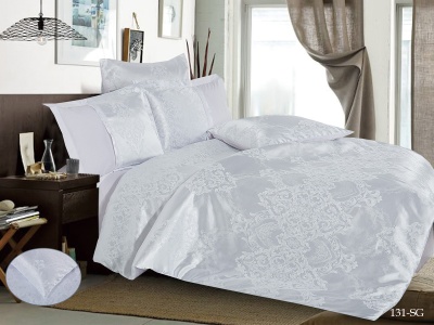 КПБ Cleo "Satin Jacquard" евро 200*220*1 230*250*1(±5) 50*70+5*2(±2) 70*70*2(±2)  (31/131-SG, Узоры, Белый)
