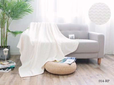 Плед Cleo "Royal plush" велсофт полуторный 150*200 (150/014-RP, Зигзаг, Белый)