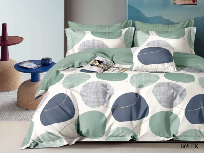 КПБ Cleo сатин набивной "Satin de Luxe" полуторный 150*210*1 160*230*1(±5) 70*70*2(±2) (15/868-SK, Круги, Мультиколор) КПБ Cleo сатин набивной "Satin de Luxe" полуторный 150*210*1 160*230*1(±5) 70*70*2(±2) (15/868-SK, Круги, Мультиколор)