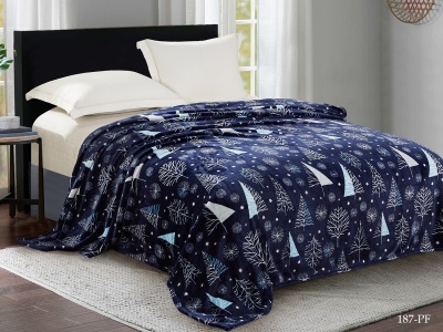 Ткань велсофт "California" 270 гр/м2 (187-pf, Узоры, Синий)