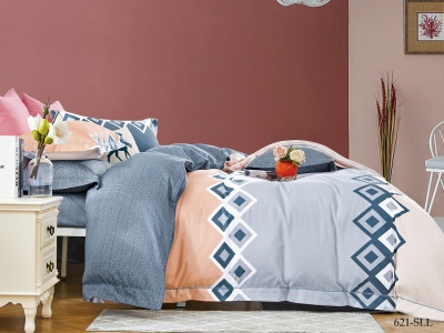 КПБ Cleo сатин набивной "Satin euro max" двуспальный 175*215*1 200*220*1(±5) 50*70*2(±2) (22/621-SLL, Геометрия, Мультиколор)