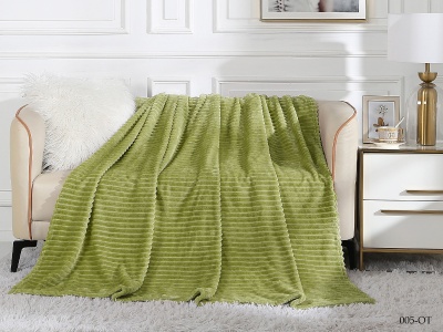 Плед Cleo "Orrizonte" велсофт полуторный 150*200 (150/005-OT, Полоска, Зеленый)