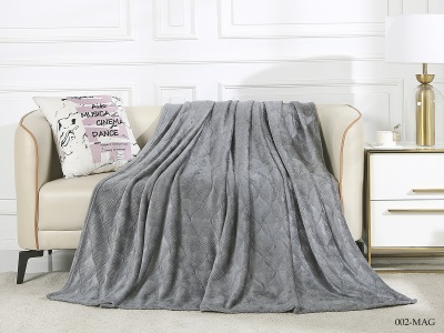 Плед CL HOME "Magnolia" велсофт двуспальный 180*200 (180/002-MAG, Узоры, Серый)