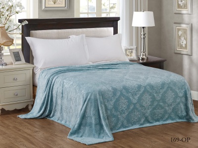 Плед Cleo "Parma" велсофт полуторный 150*200 (150/169-OP, Узоры, Голубой) Плед Cleo "Parma" велсофт полуторный 150*200 (150/169-OP, Узоры, Голубой)