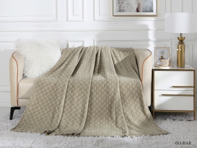 Плед CL HOME "Bars" велсофт полуторный 150*200 в атласной ленте (150/011-BAR/LA, Оригинальное, Бежевый)