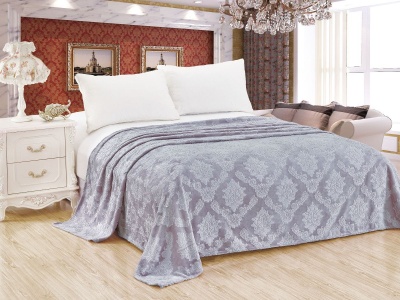 Плед Cleo "Parma" велсофт полуторный 150*200 (150/099-OP, Узоры, Серый)