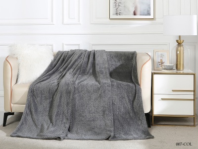 Плед Cleo "Coletta" велсофт полуторный 150*200 (CL150/007-COL, Оригинальное, Серый)