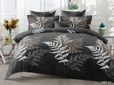 КПБ CL HOME микросатин "Dreams Color" полуторный 145*215*1 150*220*1(±5) 70*70*2(±2) (CH15/003-DC, Листья, Серый)