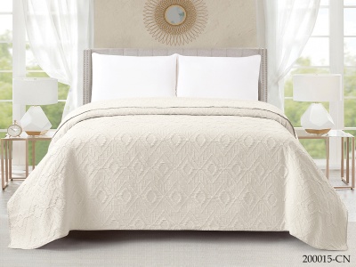 Покрывало Cleo "CAROLINE" 200*220 (200/015-CN, Однотонное, Молочный) Покрывало Cleo "CAROLINE" 200*220 (200/015-CN, Однотонное, Молочный)