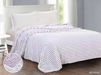 Плед Cleo "Marmari" велсофт двуспальный 180*200 (180/002-MAR, Полоска, Фиолетовый)