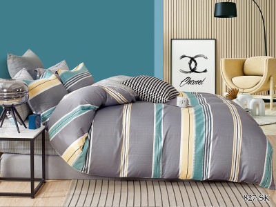 КПБ Cleo сатин набивной "Satin de Luxe" евро 200*220*1 230*250*1(±5) 50*70+5*2 70*70*2(±2) (31/827-SK, Полоска, Мультиколор)