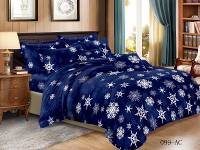 КПБ Cleo полисатин "Art Color" евро 200*220*1 220*240*1(±5) 50*70*2(±2) 70*70*2(±2) (31/099-AC, Узоры, Синий)