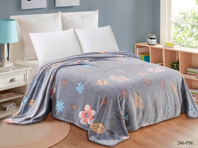 Плед Cleo "BAMBOO"  евро 200*220 микрофибра 100% в атласной ленте  (CL200/246-pbe/LA, Цветы, Мультиколор)