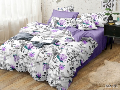 Ткань Поплин "Pure cotton" 110 гр/м2 хлопок 100% (313-PC(A), Цветы, Белый)