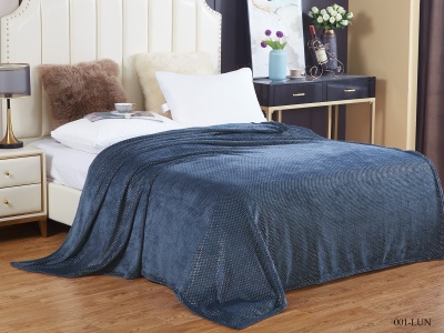 Плед Cleo "Luna" полуторный 150*200 в атласной ленте (150/001-LUN/LA, Оригинальное, Синий)