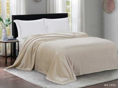 Плед CL HOME «Virginia» велсофт полуторный 150*200 в атласной ленте  (150/001-ODN/LA, Однотонный, Бежевый)