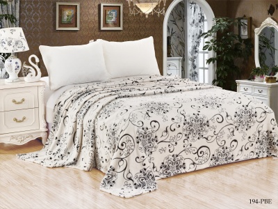 Ткань велсофт "Bamboo" 190 гр/м2 (194-PBE, Узоры, Белый)