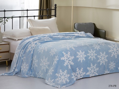 Плед Cleo "Bamboo" двуспальный 180*200 микрофибра 100% (180/278-pb, Узоры, Голубой)