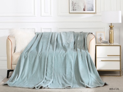 Плед CL HOME "Coletta" велсофт двуспальный 180*200 (180/005-COL, Оригинальное, Голубой)