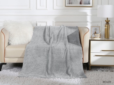 Плед Cleo "Orrizonte" велсофт полуторный 150*200 (150/013-OT, Полоска, Серый)