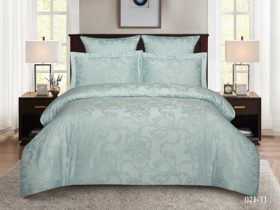 КПБ Cleo "Tencel Jacquard" двуспальный 180*210 230*250*1(±5) 50*70+5*2(±2) 70*70*2(±2) (21/021-TJ, Узоры, Зеленый)