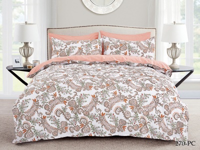 Ткань Поплин "Pure cotton" 120 ± 5 гр/м2 хлопок 100% (270-PC(B), Узоры, Персиковый)