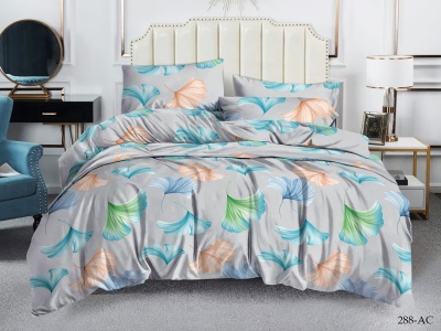 КПБ CL HOME полисатин "Art Color" двуспальный 175*215*1 200*220*1(±5) 70*70*2(±2) в ПВХ  (20/288-AC/CL, Листья, Мультиколор)